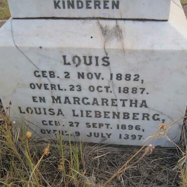 LIEBENBERG Louis 1882-1887 :: LIEBENBERG Margaretha Louisa 1896-1897