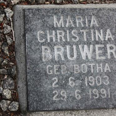 BRUWER Maria Christina nee BOTHA 1903-1991