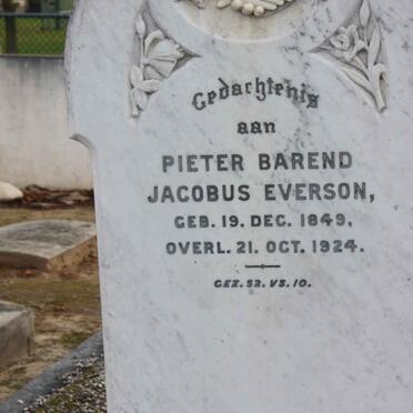 EVERSON Pieter Barend Jacobus 1849-1924