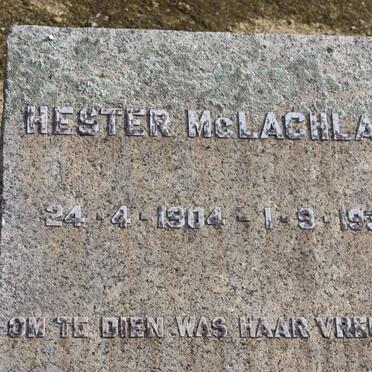 Mc LACHLAN Hester 1904-1931