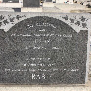 RABIE Pieter 1902-1966 &amp; Anne SIMONIS 1905-1997