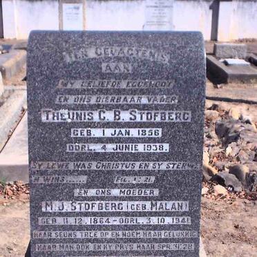 STOFBERG Theunis C.B. 1856-1938 &amp; M.J. MALAN 1864-1941