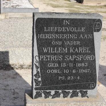 SAPSFORD Willem Karel Petrus 1883-1967