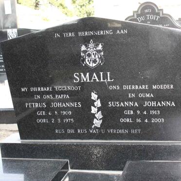 SMALL Petrus Johannes 1909-1975 &amp; Susanna Johanna 1913-2003