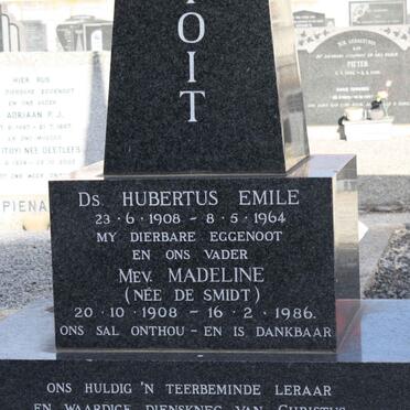 TOIT Hubertus Emile, du 1908-1964 &amp; Madeline DE SMIDT 1908-1986