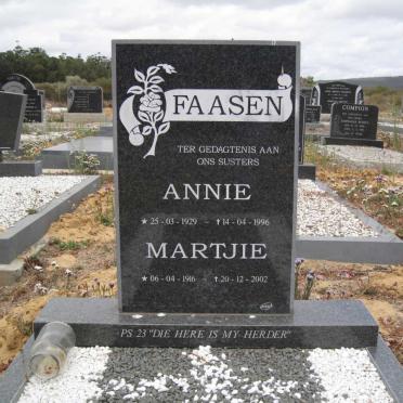 FAASEN Annie 1929-1996 :: FAASEN Martjie 1916-2002