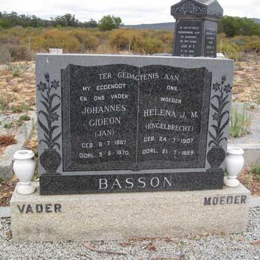 BASSON Johannes Gideon 1887-1970 &amp; Helena J.M. ENGELBRECHT 1907-1989