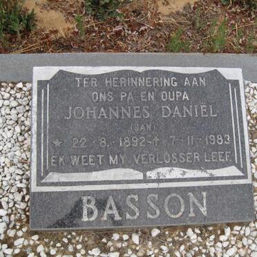 BASSON Johannes Daniel 1892-1983