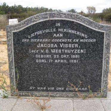 VISSER Jacoba nee VAN DER WESTHUYZEN 1891-1951