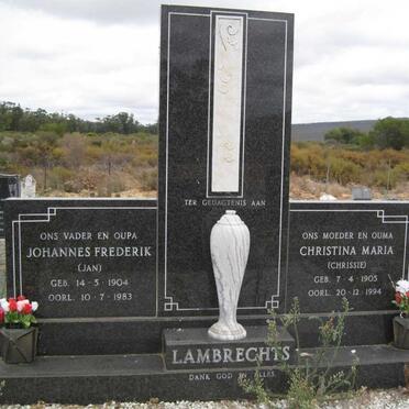 LAMBRECHTS Johannes Frederik 1904-1983 &amp; Christina Maria 1905-1994