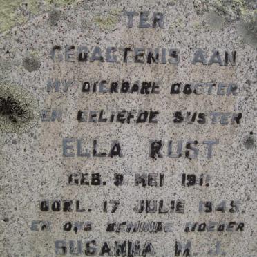 THERON Susanna M.J. nee LOUBSER 1877-1957 :: RUST Ella 1911-1945