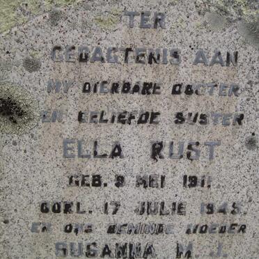 THERON Susanna M.J. nee LOUBSER 1877-1957 :: RUST Ella 1911-1945