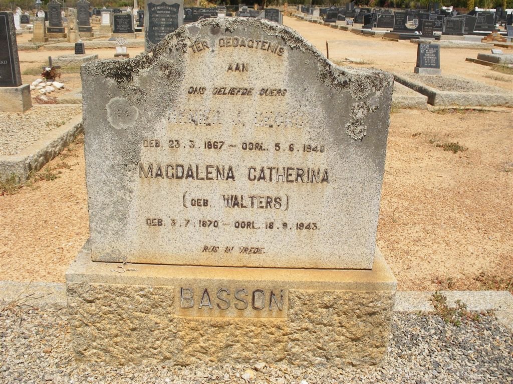 BASSON Magdalena Catherina nee WALTERS 1870-1943