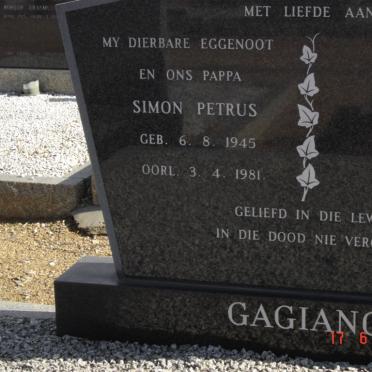 GAGIANO Simon Petrus 1945-1981