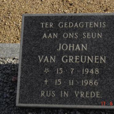GREUNEN Johan, van 1948-1986