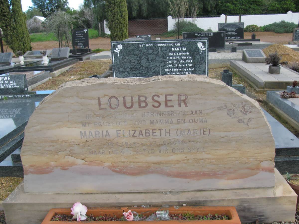 LOUBSER Maria Elizabeth 1939-2002