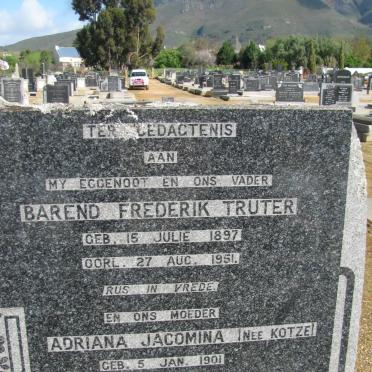 TRUTER Barend Frederik 1897-1951 &amp; Adriana Jacomina KOTZE 1901-1955