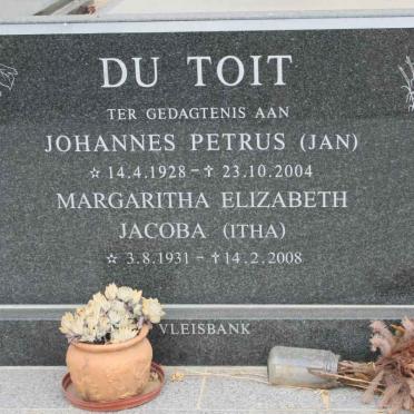 TOIT Johannes Petrus, du 1928-2004 &amp; Margaritha Elizabeth Jacoba 1931-2008