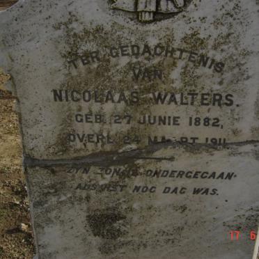 WALTERS Nicolaas Nicolaas 1882-1911