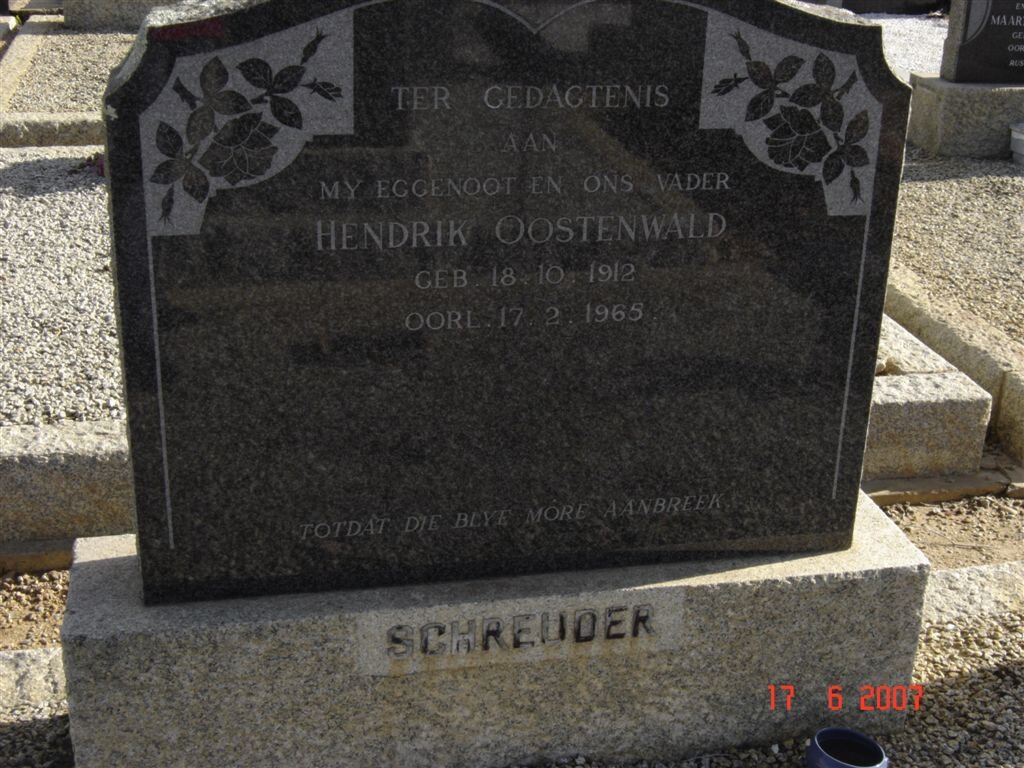 SCHREUDER Hendrik Oostenwald 1912-1965