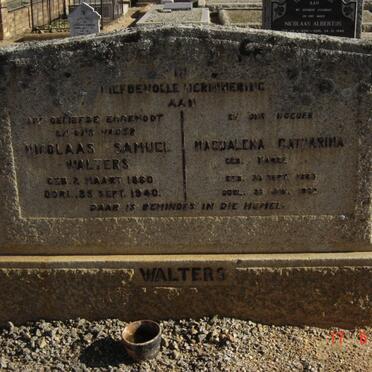 WALTERS Nicolaas Samuel 1860-1940 &amp; Magdalena Catharina MAREE 1833-19??