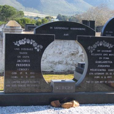 BURGER Jacobus Frederik 1912-1991 &amp; Margaretha Johanna Wilhelmina KITSHOFF 1918-1977