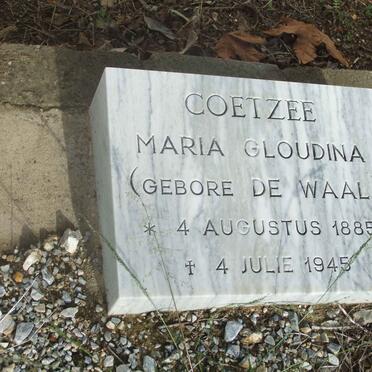 COETZEE Maria Gloudina nee DE WAAL 1885-1945
