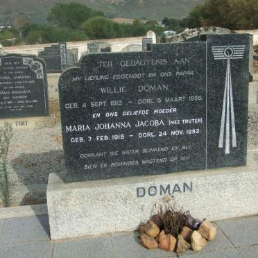DOMAN Willie 1913-1955 &amp;  Maria Johanna Jacoba TRUTER 1915-1992