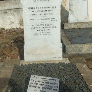 GROBBELAAR Hendrik J.J. 1849-1901 &amp; Elizabeth Debora Aletta DU TOIT 1868-1927