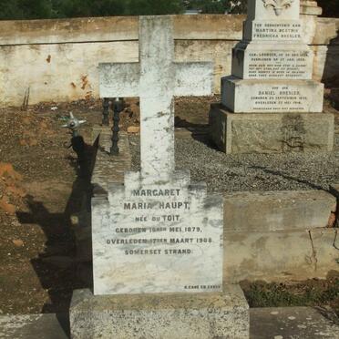 HAUPT Margaret Maria nee DU TOIT 1879-1908