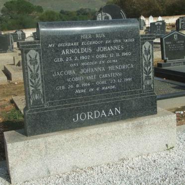 JORDAAN Arnoldus Johannes 1907-1960 &amp; Jacoba Johanna Hendrica CARSTENS 1914-1991