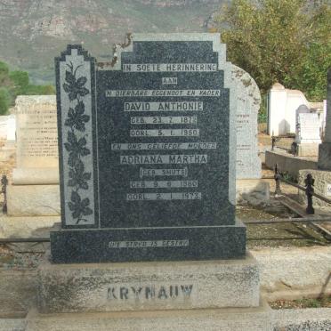 KRYNAUW David Anthonie 1872-1950 &amp; Adriana Martha SMUTS 1880-1973