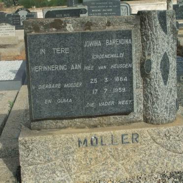 MOLLER Jowina Barendina voorheen GROENEWALD nee VAN HEUSDEN 1884-1959