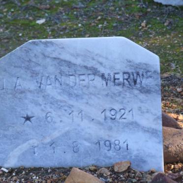 MERWE J.A., van der 1921-1981