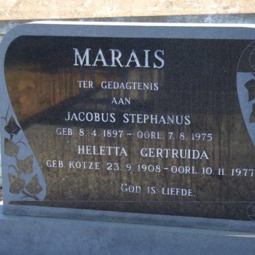 MARAIS Jacobus Stephanus 1897-1975 &amp; Heletta Gertruida KOTZE 1908-1977