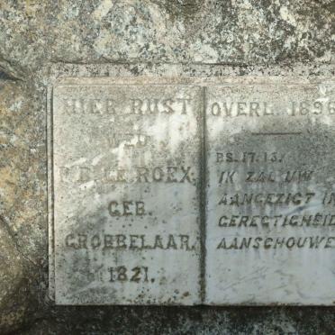 ROEX P.B., le nee GROBBELAAR 1821-1896