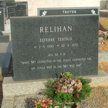 RELIHAN Lefebre Tertius 1930-1973