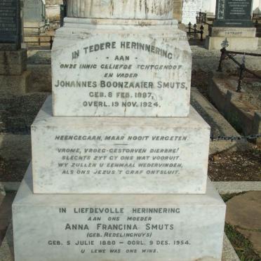 SMUTS Johannes Boonzaaier 1887-1924 &amp;  Anna Francina REDELINGHUYS 1880-1954