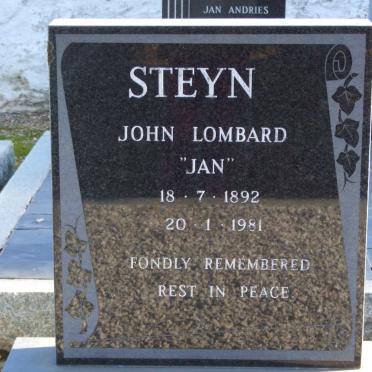 STEYN Johan Lombard 1892-1981