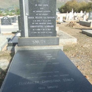 SMUTS Christoffel Lombard 1889-1965 &amp; Maria Helena BASSON 1888-1962