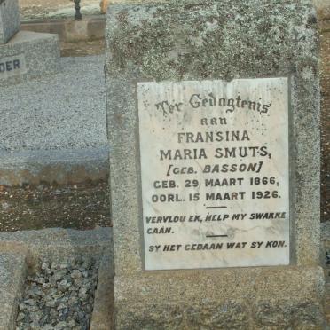SMUTS Fransina Maria nee BASSON 1866-1926