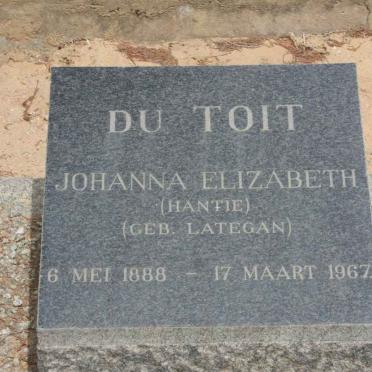 TOIT Johanna Elizabeth, du nee LATEGAN 1888-1967