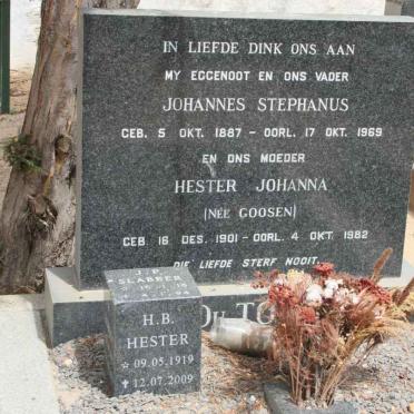 TOIT Johannes Stephanus, du 1887-1969 &amp; Hester Johanna GOOSEN 1901-1982 :: TOIT H.B., du 1919-2009 :: SLABBER J.P. 1919-1994