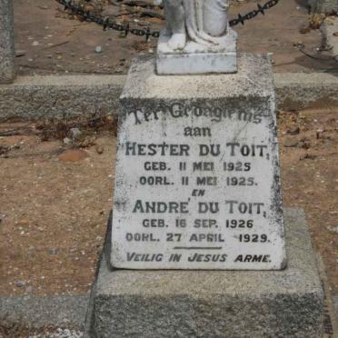 TOIT Hester, du 1925-1925 :: DU TOIT André 1926-1929