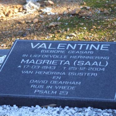 VALENTINE Magrieta nee CEASAR 1943-2004