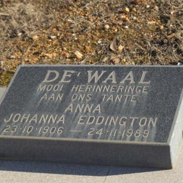 WAAL Anna Johanna Eddington, de 1906-1989