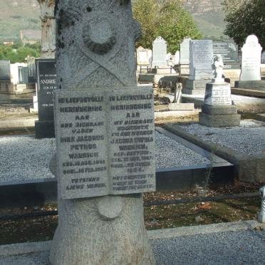 WARNICH Dirk Jacobus Petrus 1881-1959 &amp; Jacoba Sophia COETZEE -1954