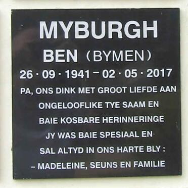 MYBURGH Ben 1941-2017