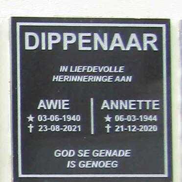 DIPPENAAR Awie 1940-2021 & Annette 1944-2020