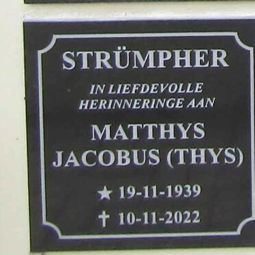 STRUMPER Matthys Jacobus 1939-2022